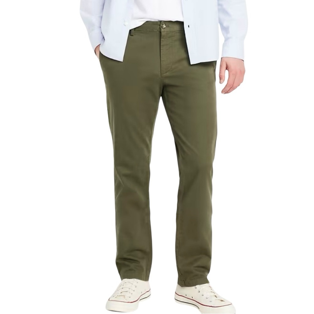 Old Navy Straight Rotation Olive Green Men's Chino Pants Size 29x34 Flex